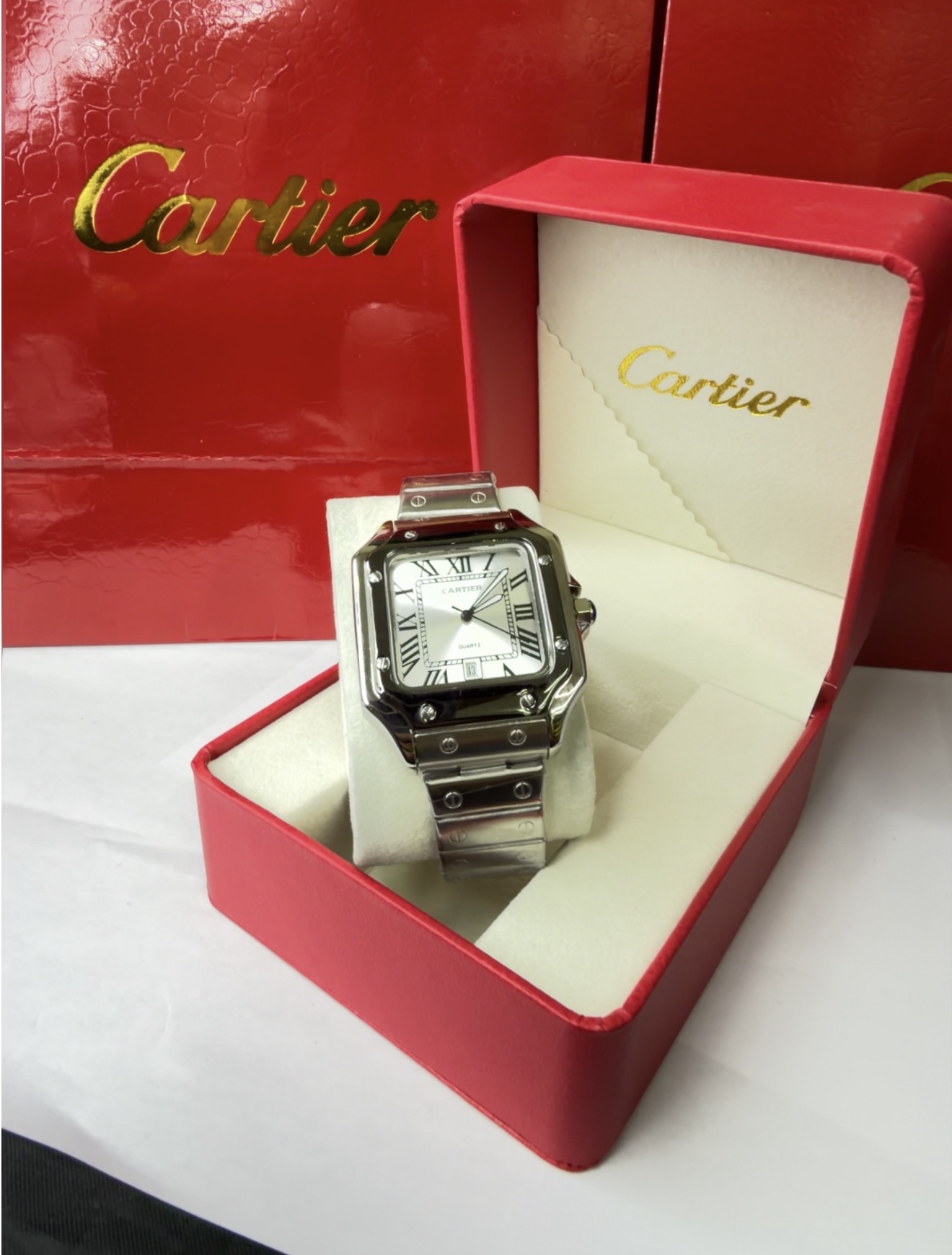 Cartier santos - Color: Plata x blanco