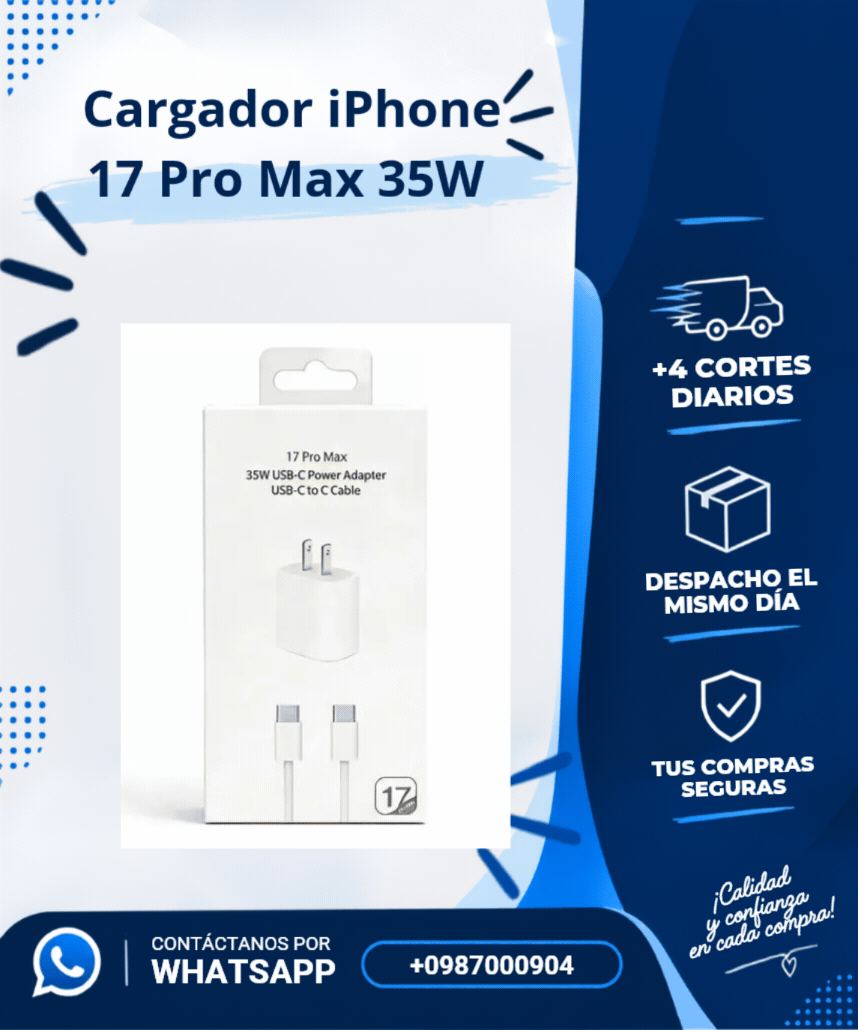 Cargador de iPhone 17 Pro Max 35W