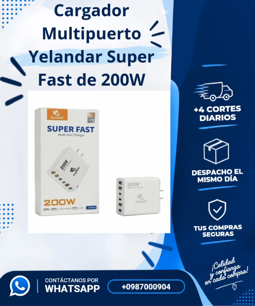 Cargador Multipuerto Yelandar 200W