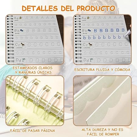 Kit x 4 cuadernos mágicos reutilizable