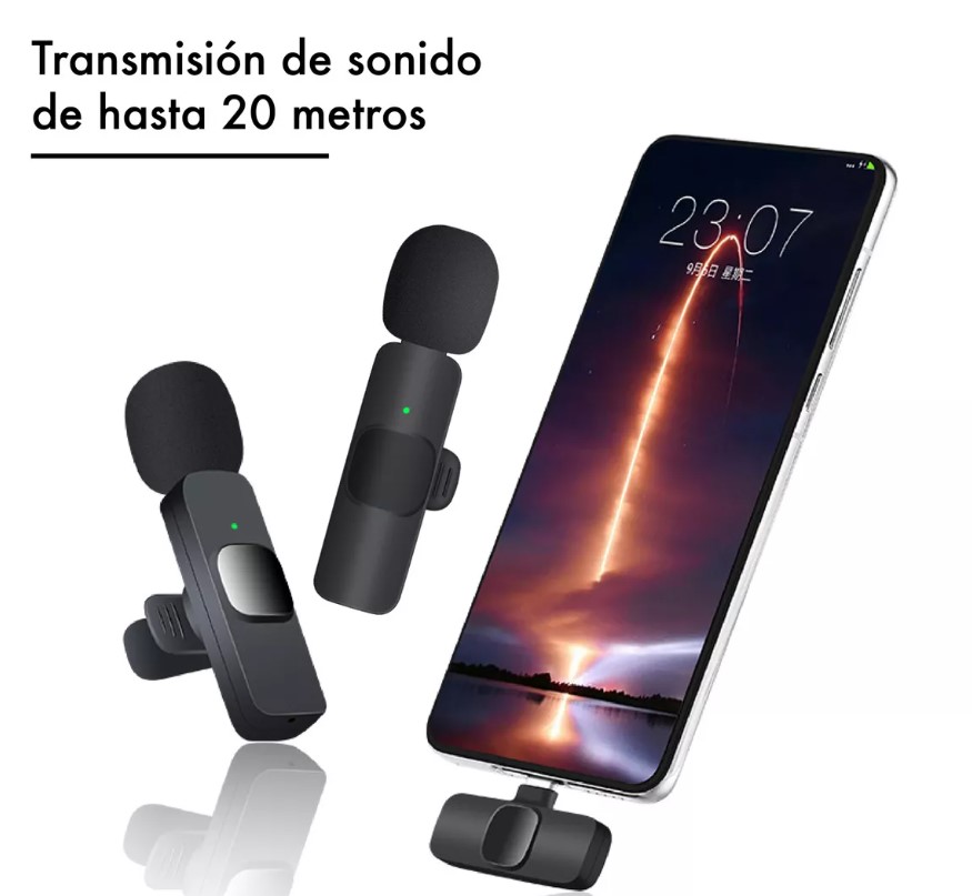 Vista 2 de Microfono de solapa K9 inalambrico - ENTRADA: IPHONE