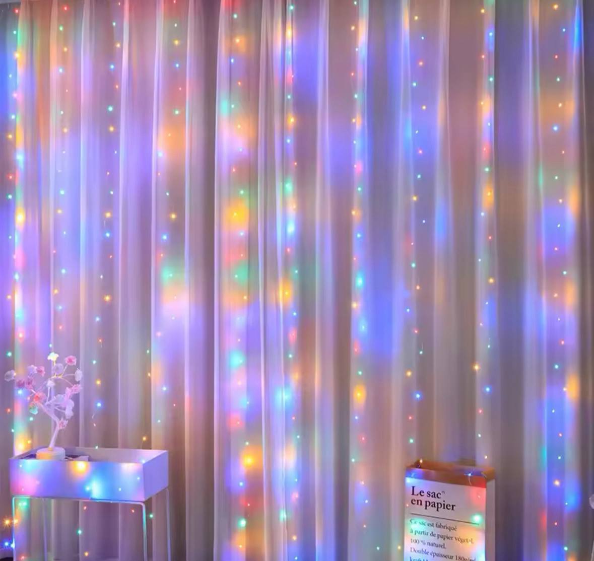 Cortina de luces LED decorativa