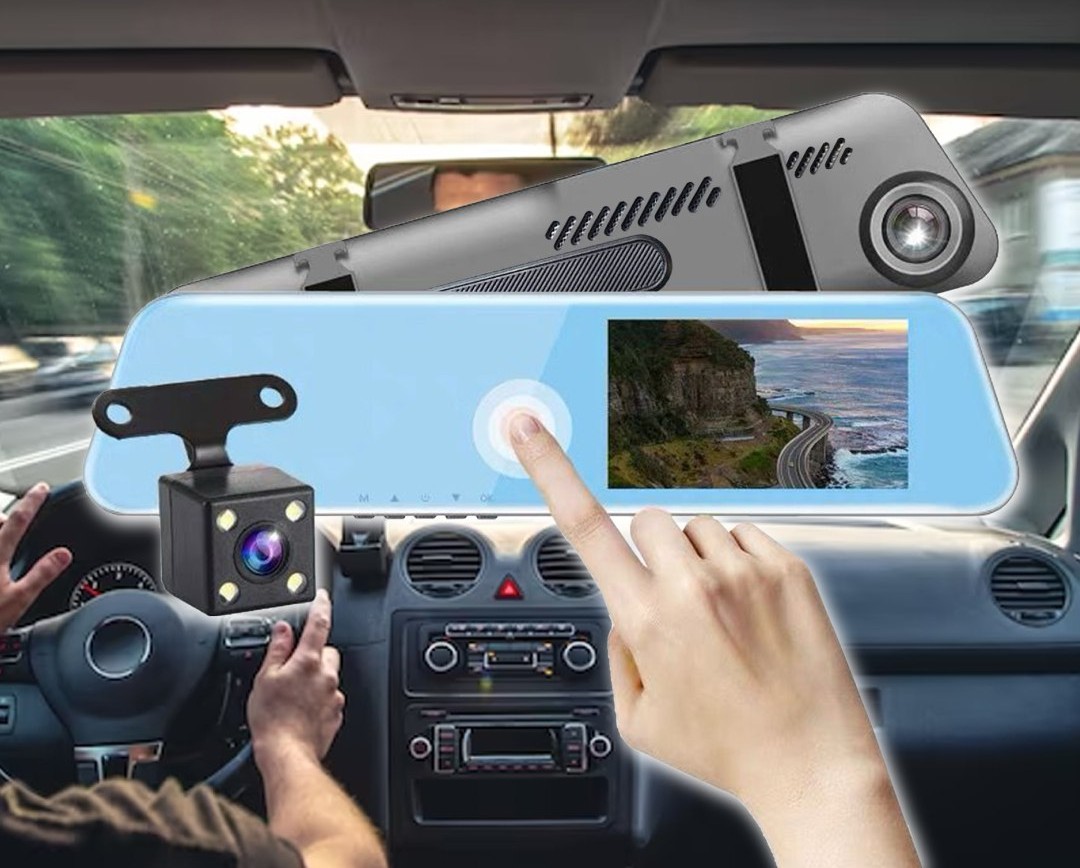 Espejo Retrovisor Dual Cámara Táctil