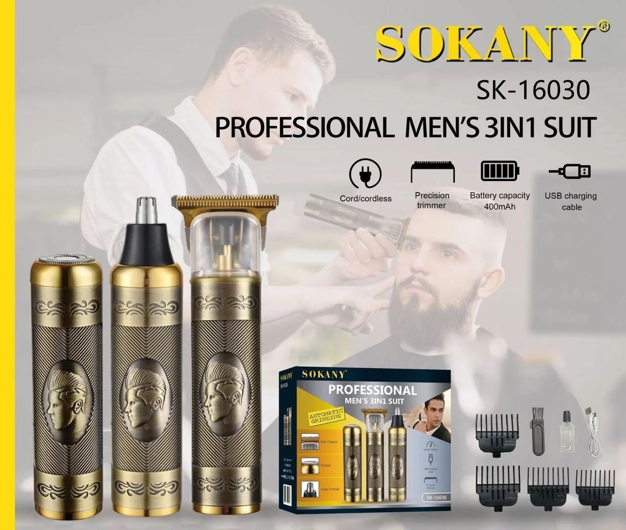 Kit Maquina De Cabello 3 En 1