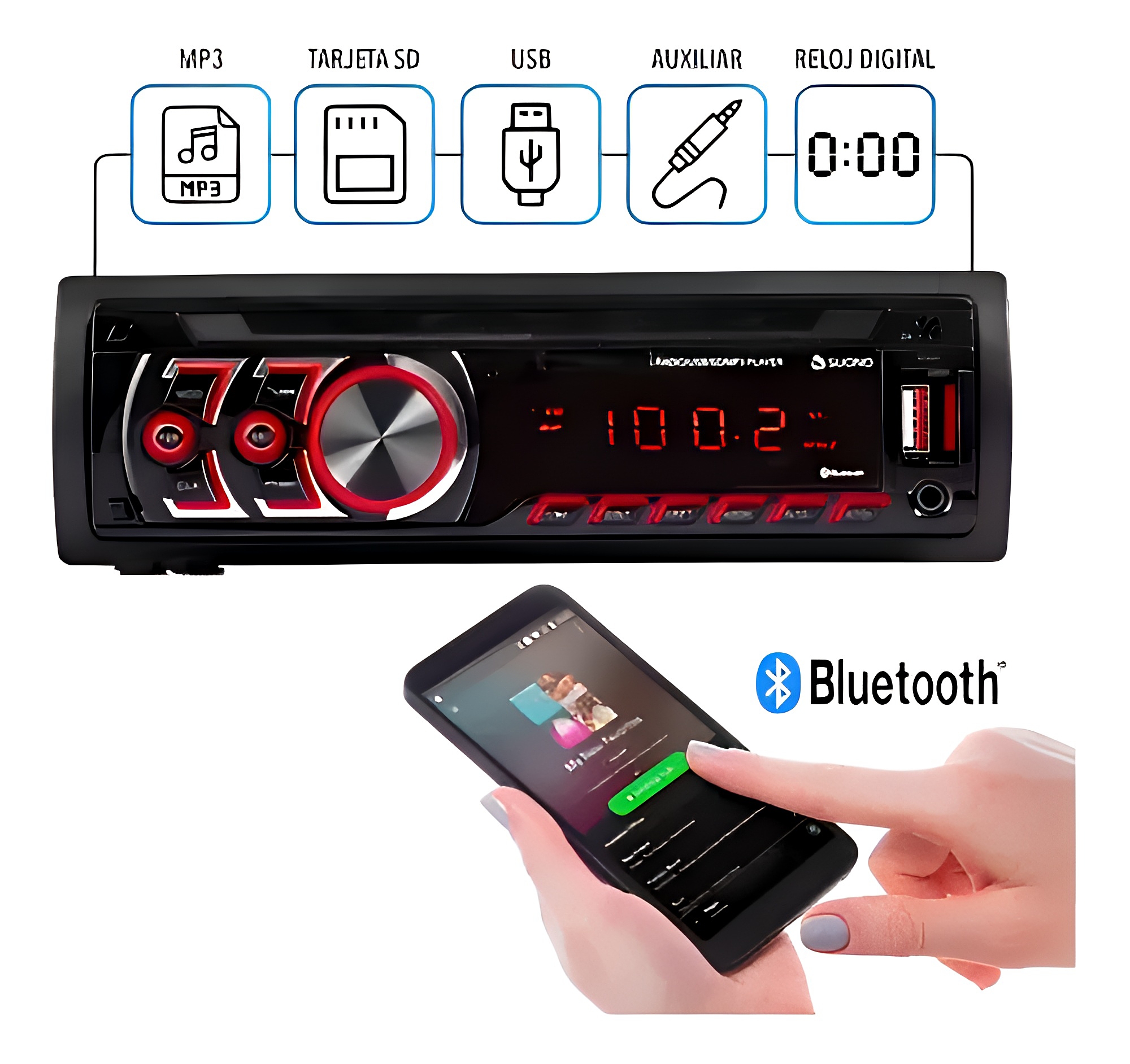 Radio para auto Bluetooth MP3