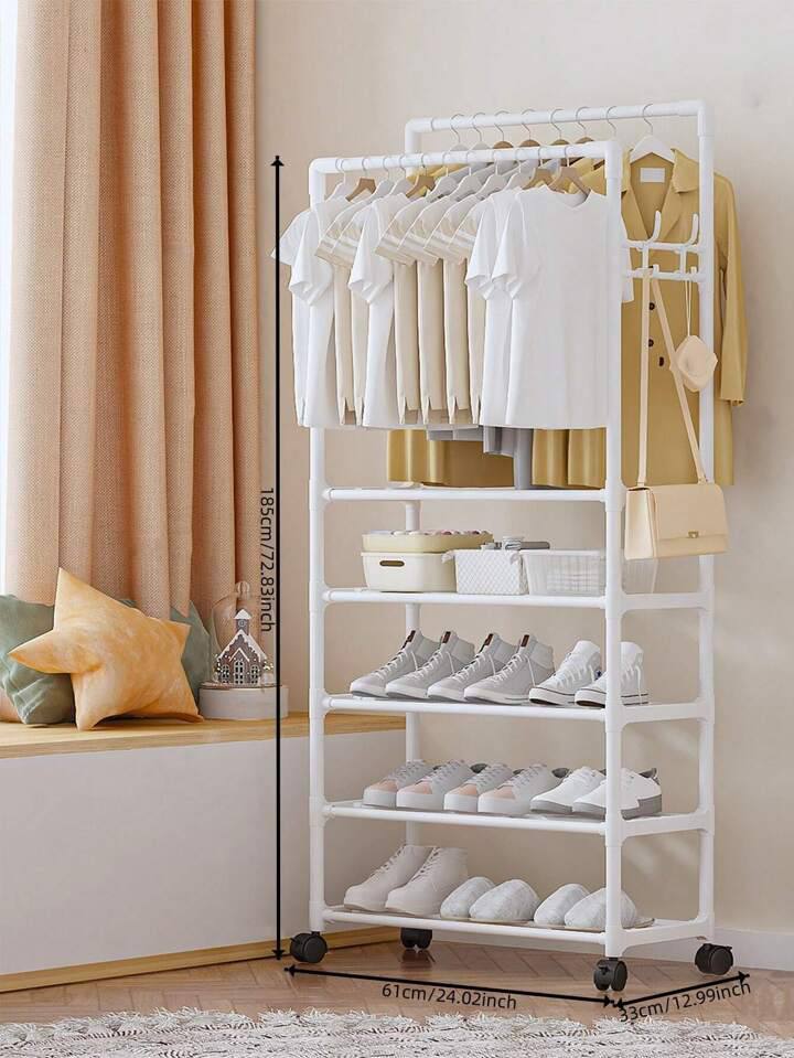 PERCHERO DOBLE CON ZAPATERA 4 NIVELES