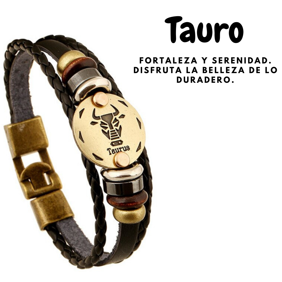 Pulsera zodiacal Tauro Doradad disponible en Yaxa Mexico