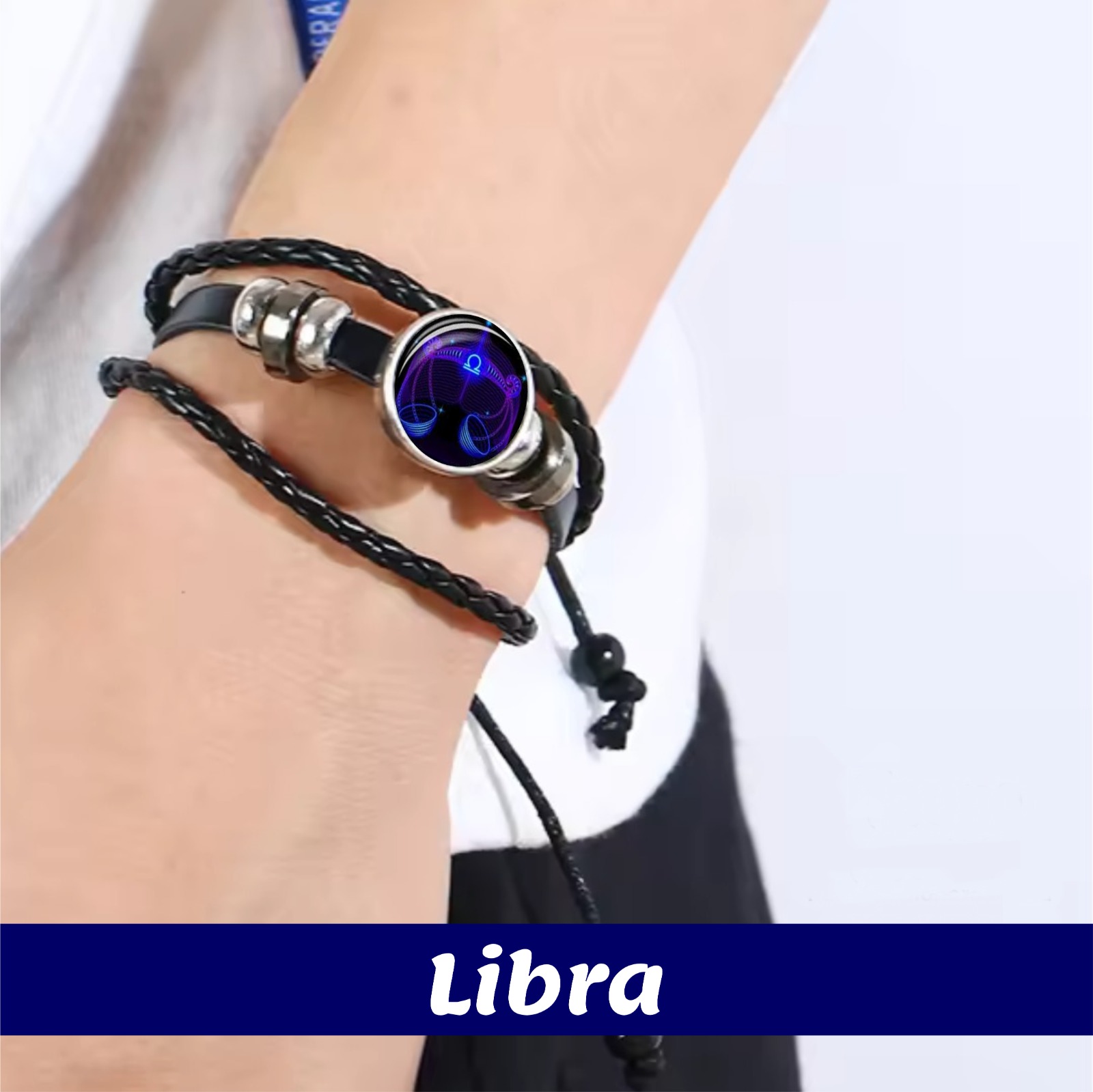 Pulsera zodiacal Libra Morada disponible en Yaxa Mexico