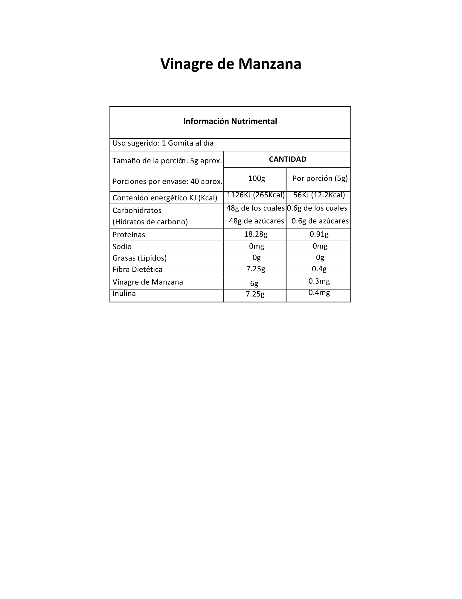 Vista 4 de Gomitas de Vinagre de Manzana