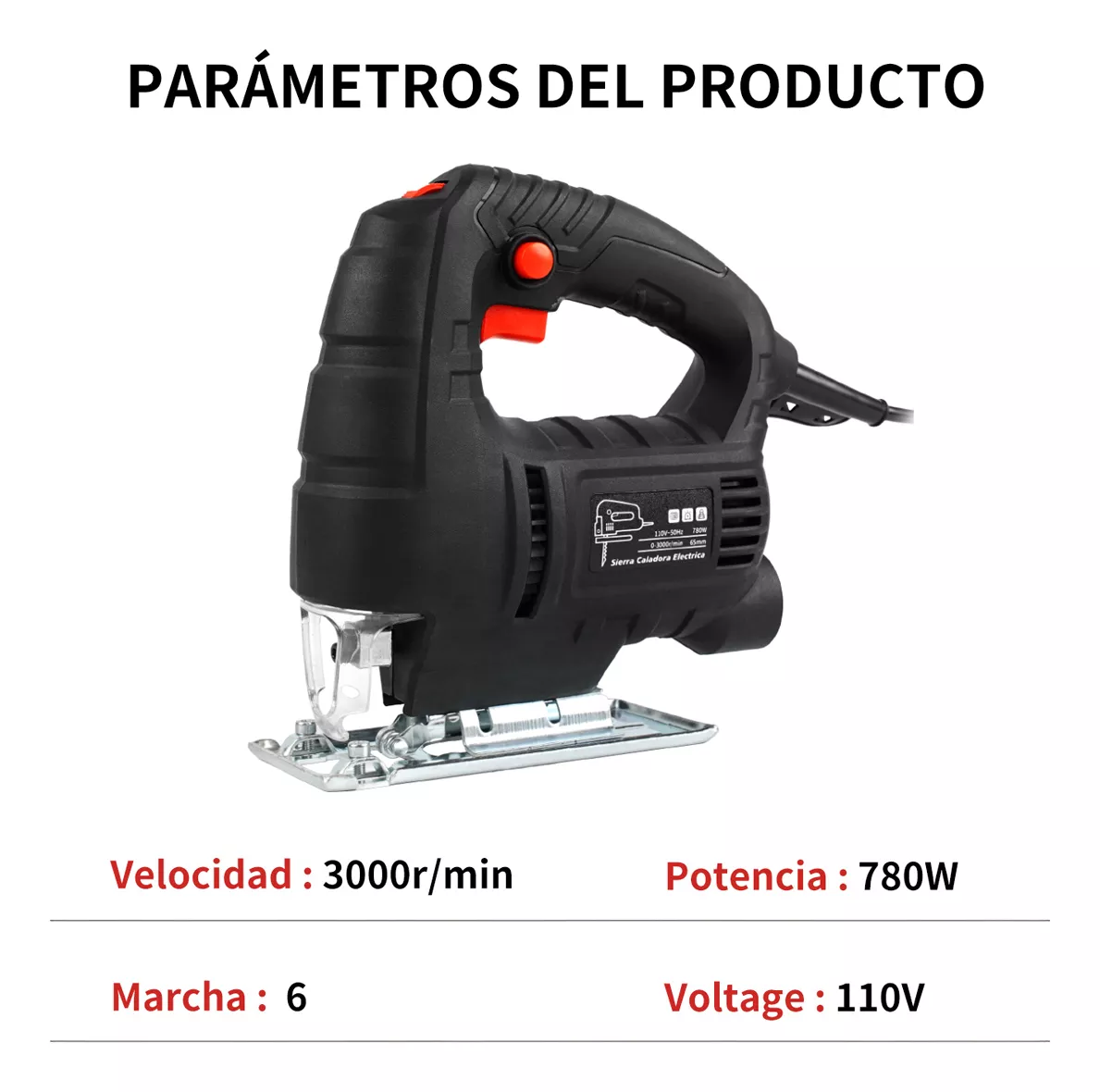 Sierra Caladora Eléctrica 6 Velocidades