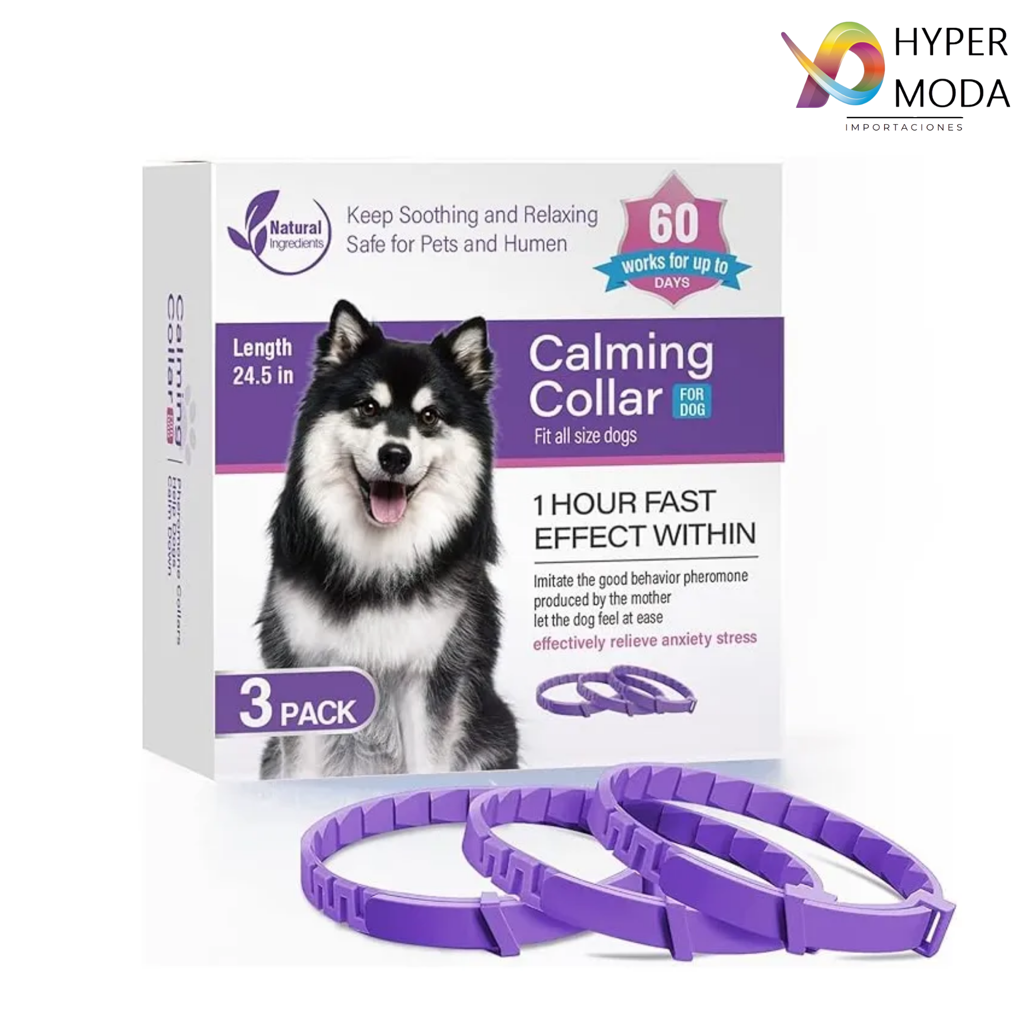 Kit 3 Piezas Collar Calmante Para Perro