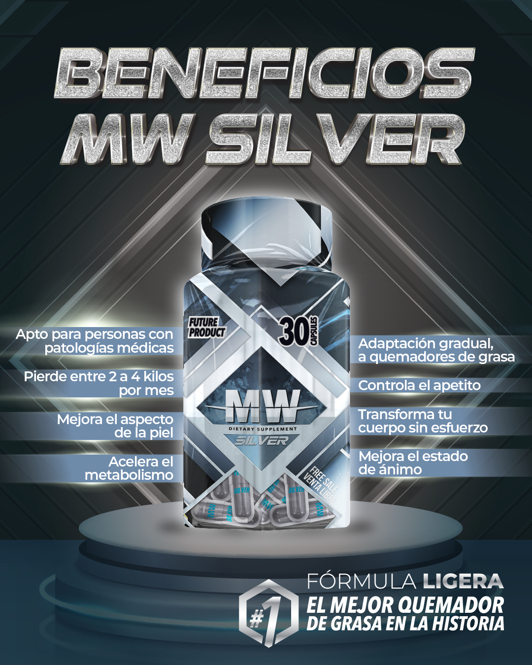 QUEMADOR DE GRASA MW SILVER disponible en Yaxa Mexico