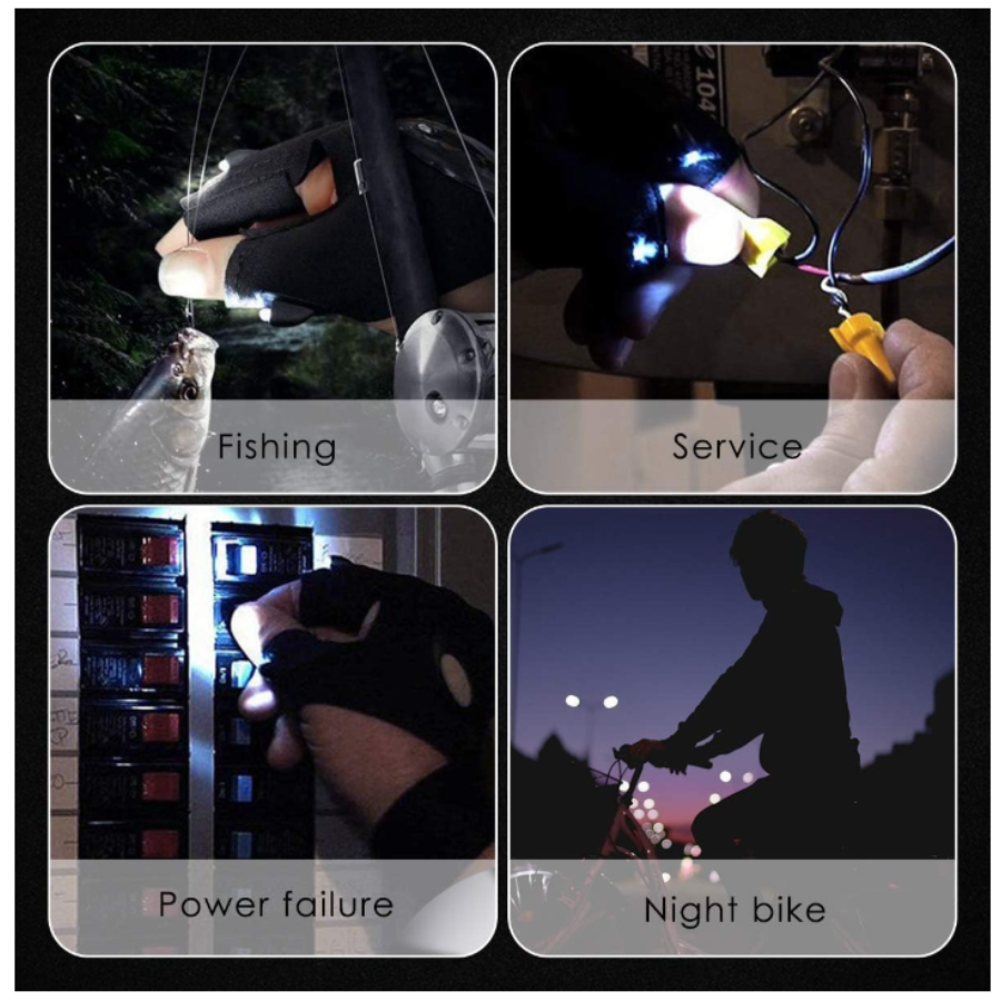 Guante con Luz Led Manos Libres (1 Pieza)