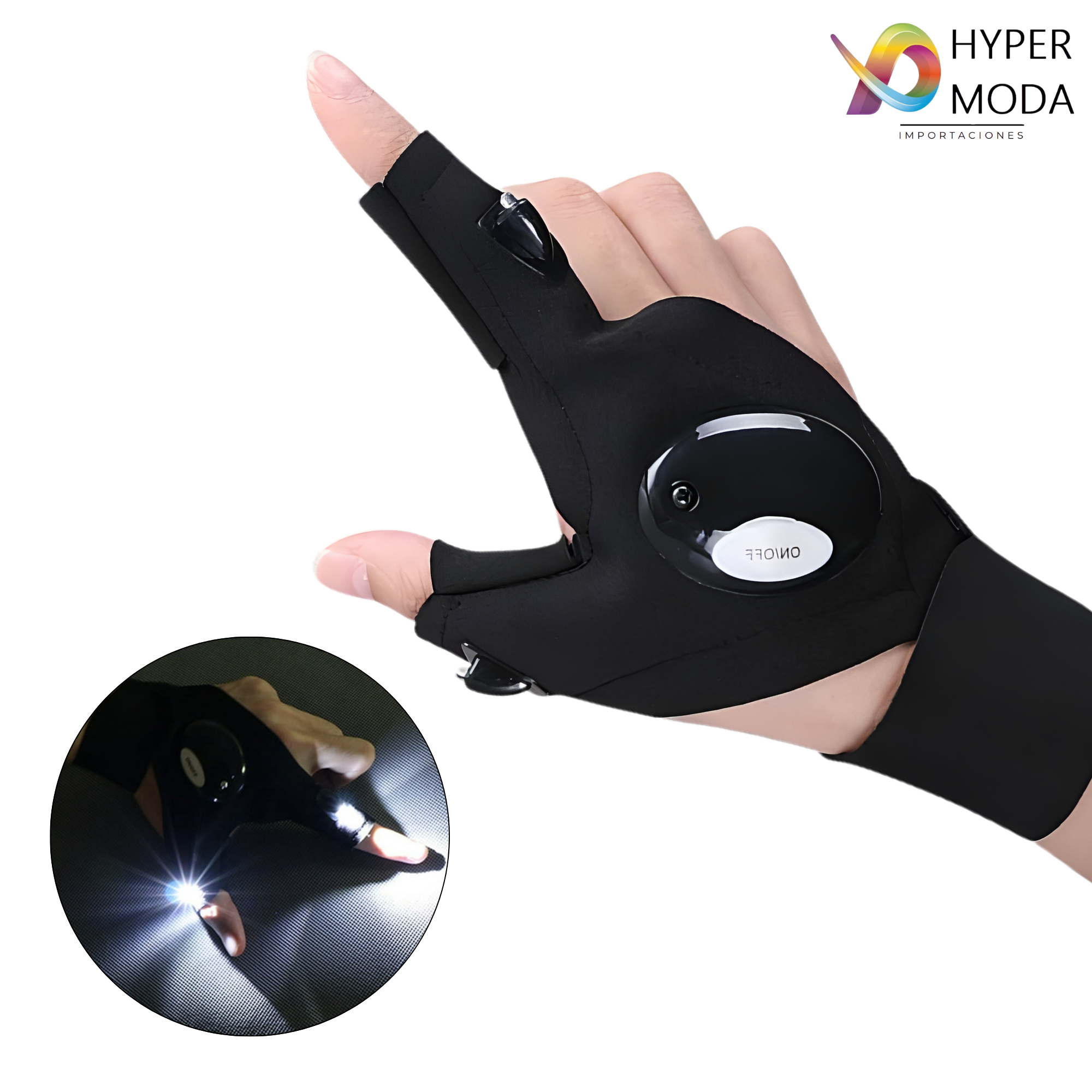 Guante Luz Led Camping Carro Pesca