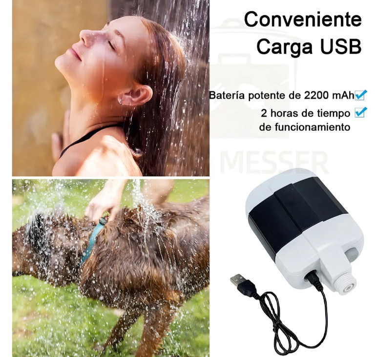 Ducha Portátil Recargable: ¡Tu Baño al Aire Libre!