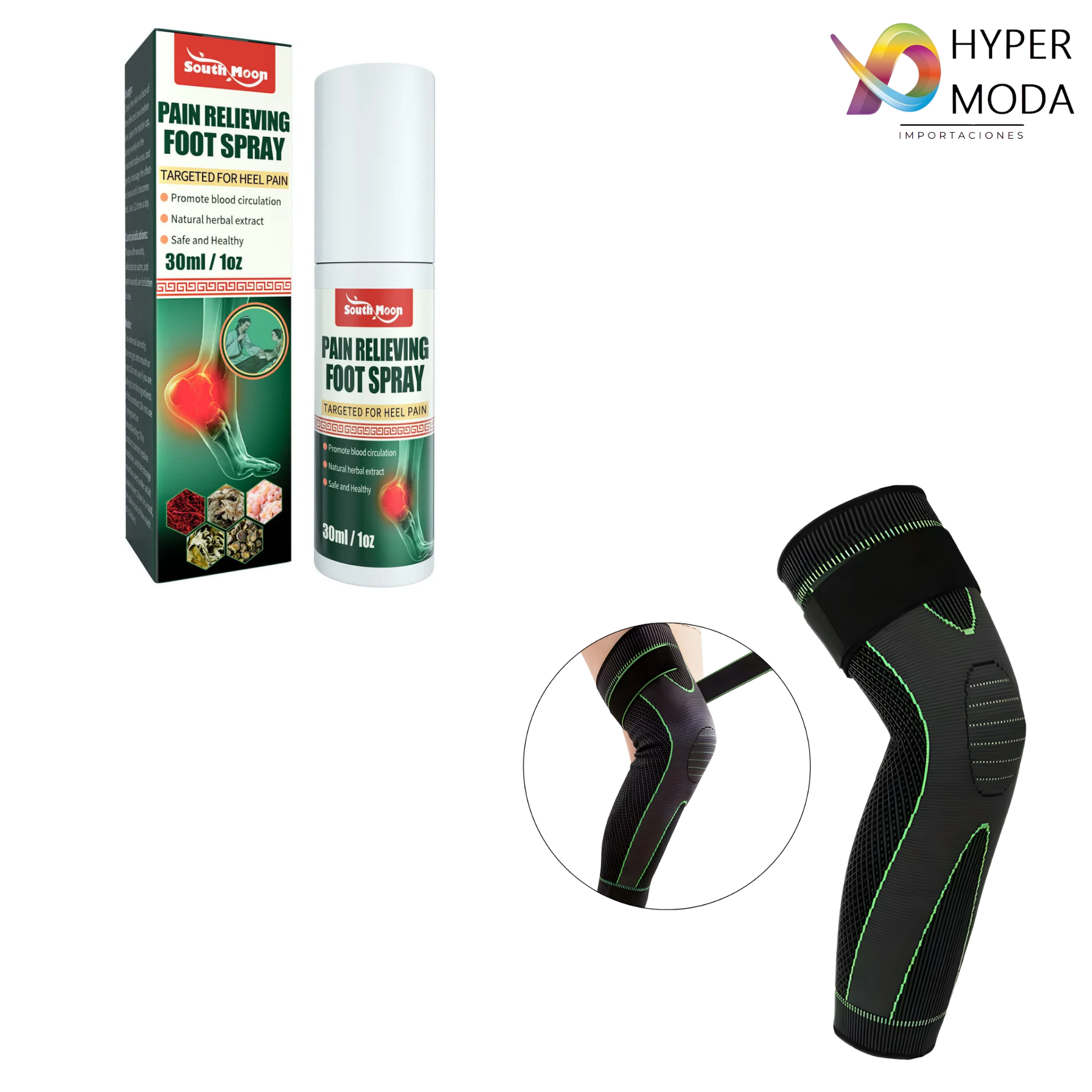 Kit 2 pcs Rodilleras Largas + Spray