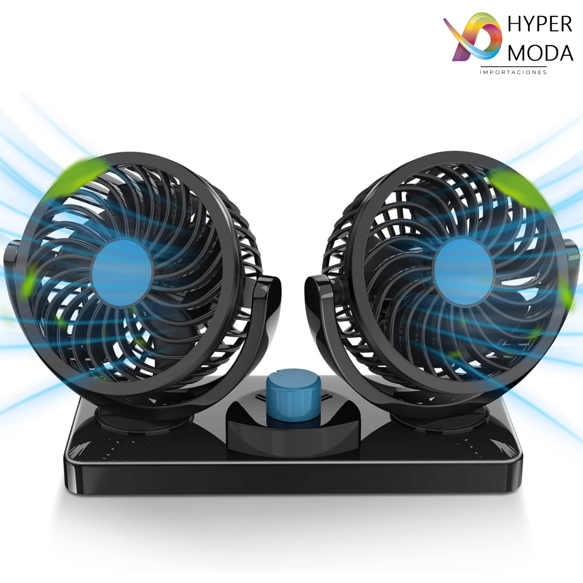 Ventilador Doble Para Coche De 360°