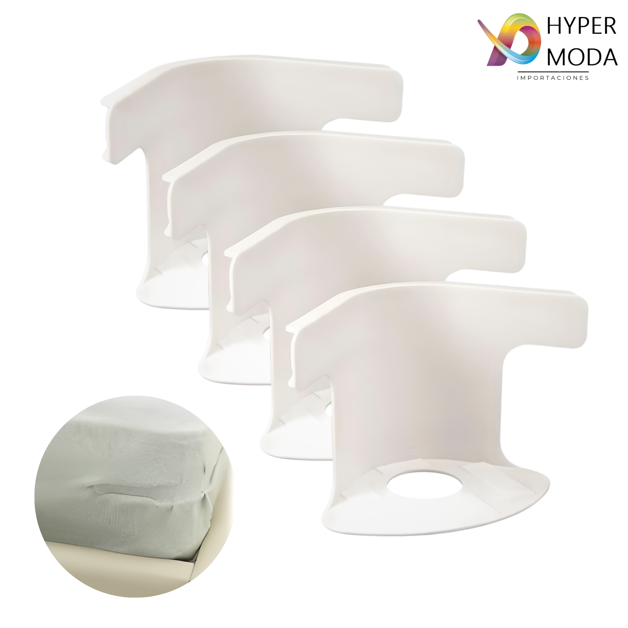 Kit 4 pcs Sujetador De Cama Sostenedor