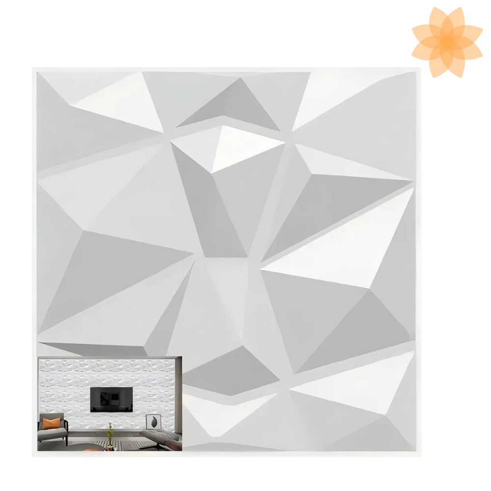 Panel Blanco 3DDecoracion 30x30 Impermea