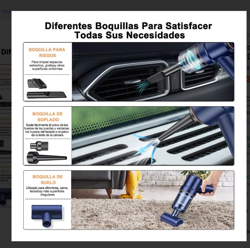 Aspiradora Auto Mini Portátil De Mano