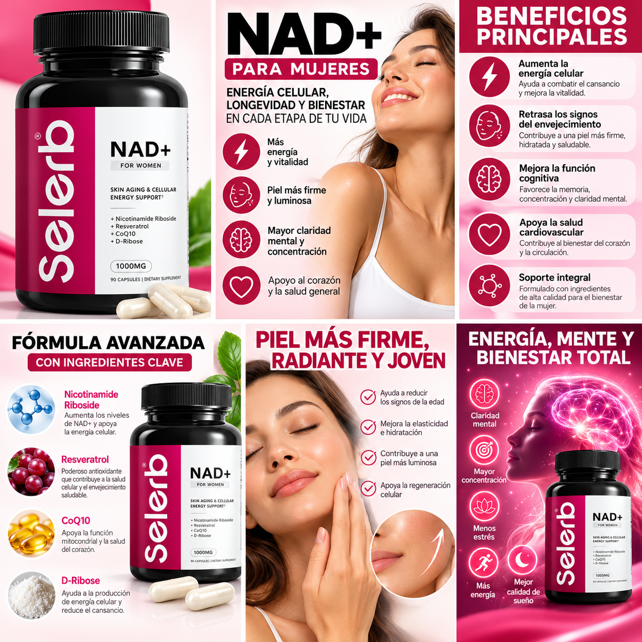 Suplemento Selerb Nad+ Mujer 90 capsulas