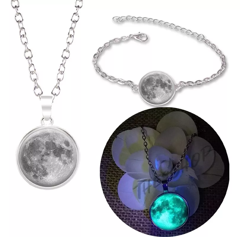 COLLAR LUNA Y JUEGO DE ARETES