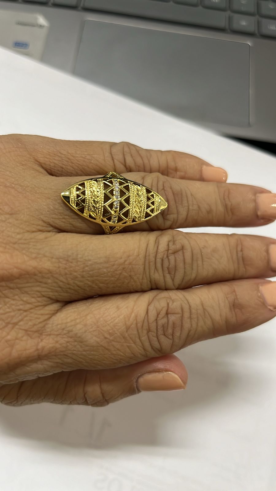 ANILLO OVALADO REF 0641 ORO LAMINADO 14K - TALLAS: SIZE 7