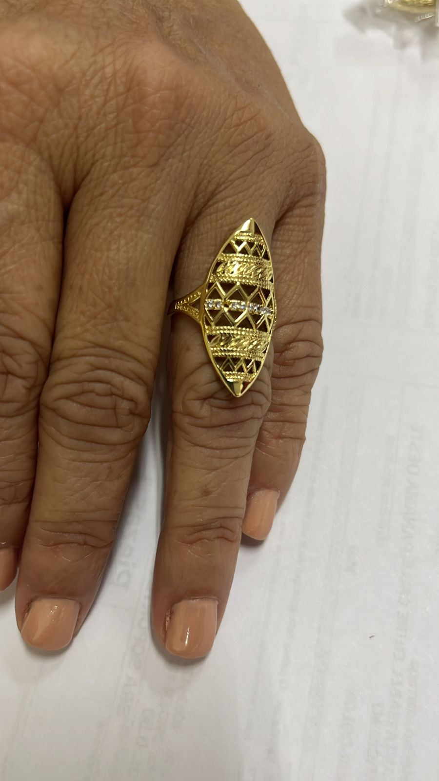 Vista 2 de ANILLO OVALADO REF 0641 ORO LAMINADO 14K - TALLAS: SIZE 10