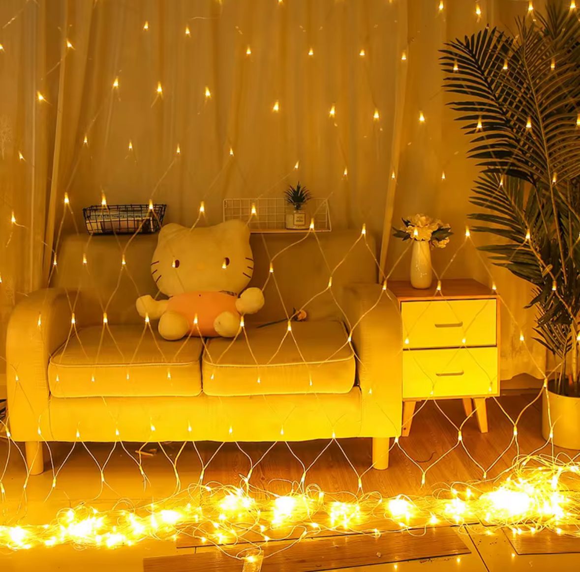 RED NAVIDEÑO 3X3 LED LIGHT