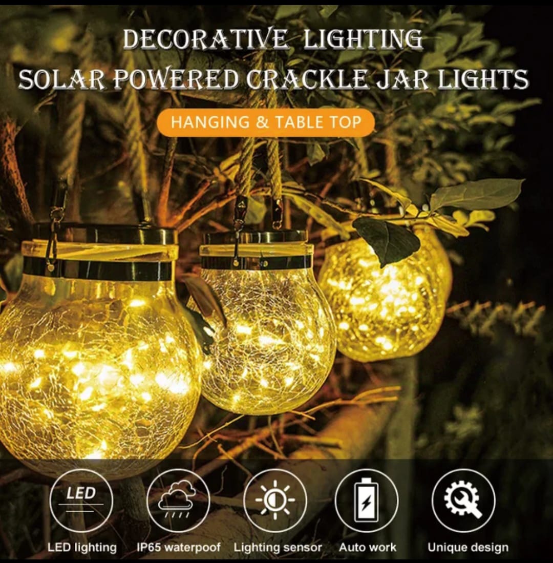 LED DECORATIVO DE VIDRIO SOLAR REDONDO - COLOR: CALIDO