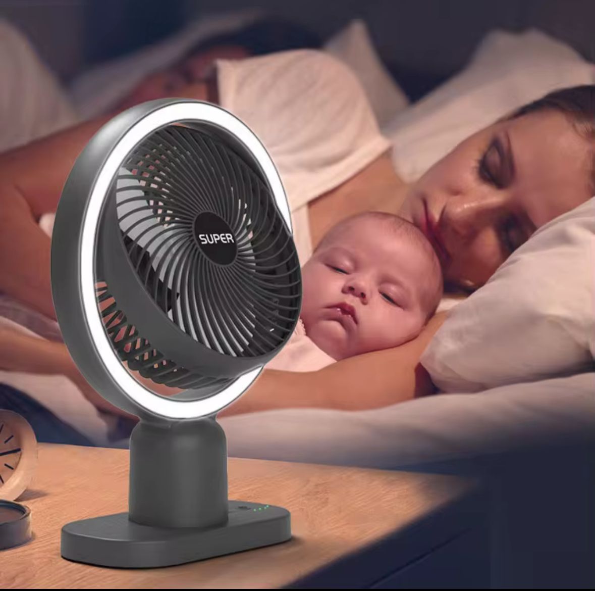 Vista 2 de VENTILADOR DE MESA USB 8 PULGADAS - color: verde