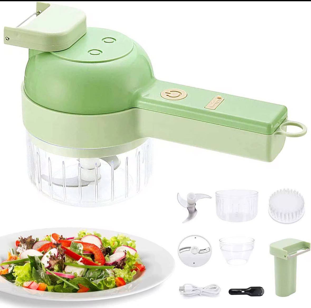 MINI TRITURADOR CON SEPILLO DE LIMPIEZA