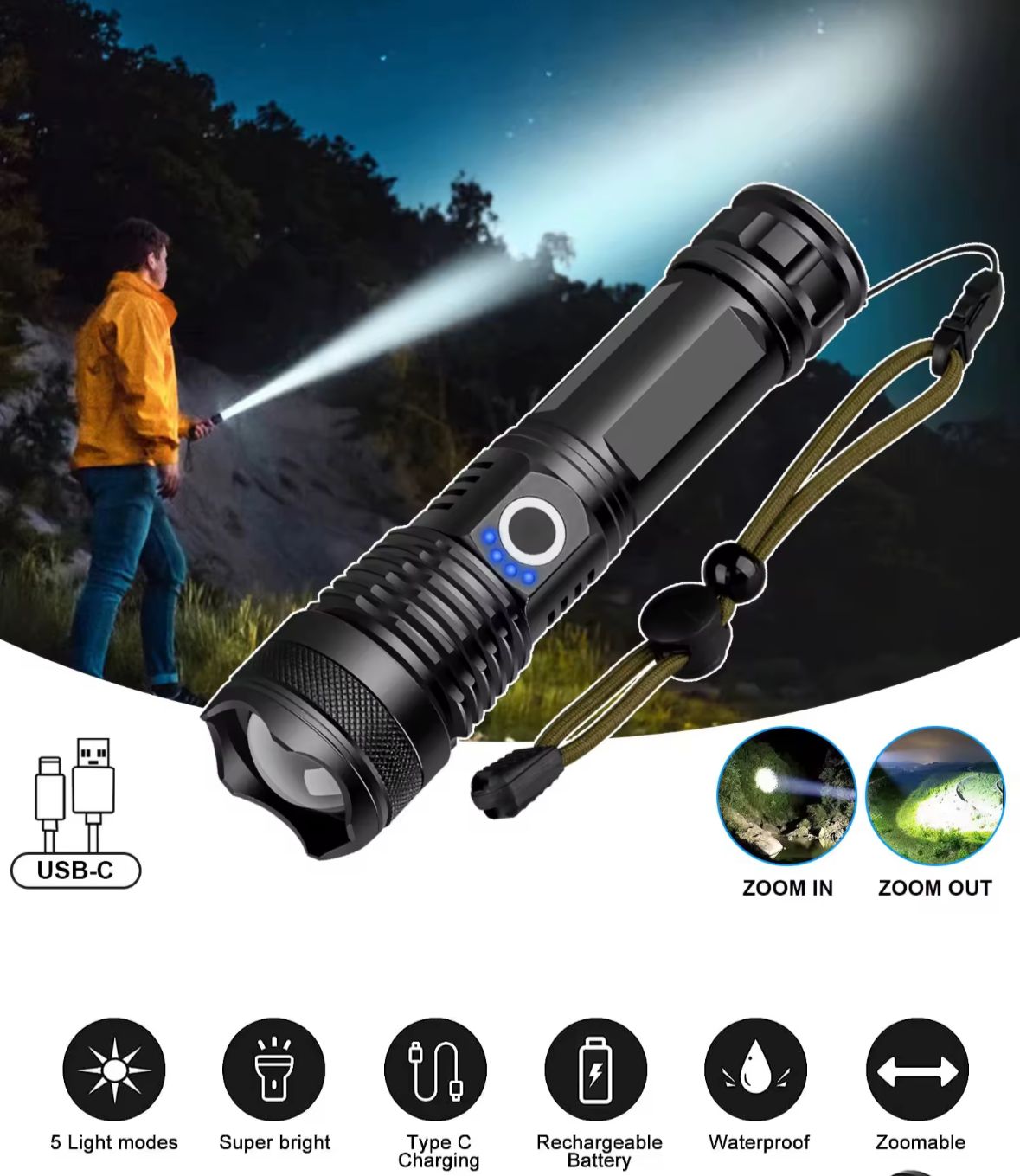 LINTERNA PARA CASERIA LED VERDE